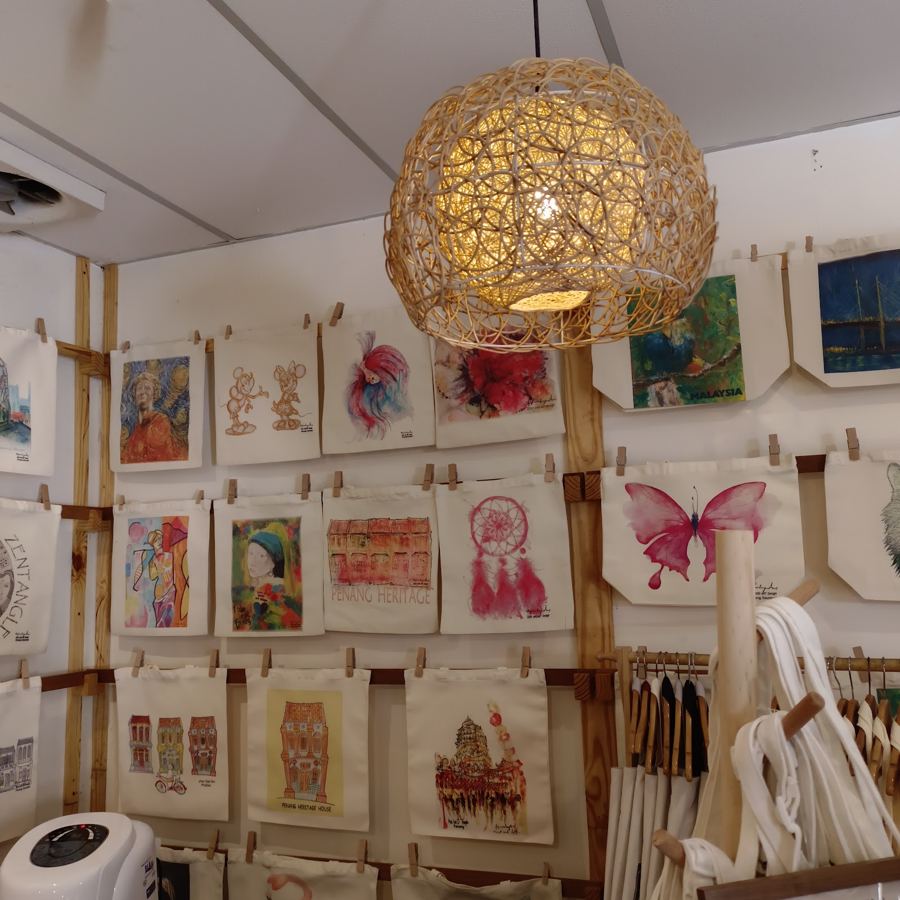 Lamp and art wall